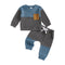 Boys' Waffle Color Matching Pocket Two-piece Set