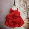 Girls' Oblique Shoulder Flower Mesh Bubble Skirt
