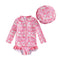 Girls' Fashion Bowknot Pattern One-piece With Hat