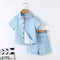 Boy's Handsome Gentleman Suit Summer College Style Short Sleeve Shorts Clothes