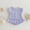 Wooden Ear Vest Baby Fashionable Korean Style Shorts Fashion Two-piece Suit