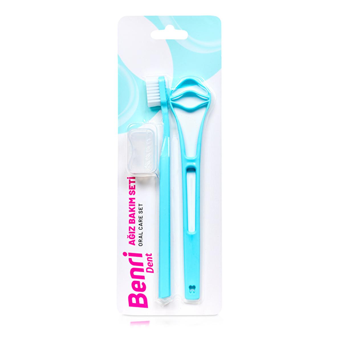 Benri Oral Care Set - Toothbrush & Tongue Cleaner for Comprehensive Dental Hygiene