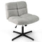 Office Armless Chair Cross Legged with Imitation Lamb Fleece and Adjustable Height
