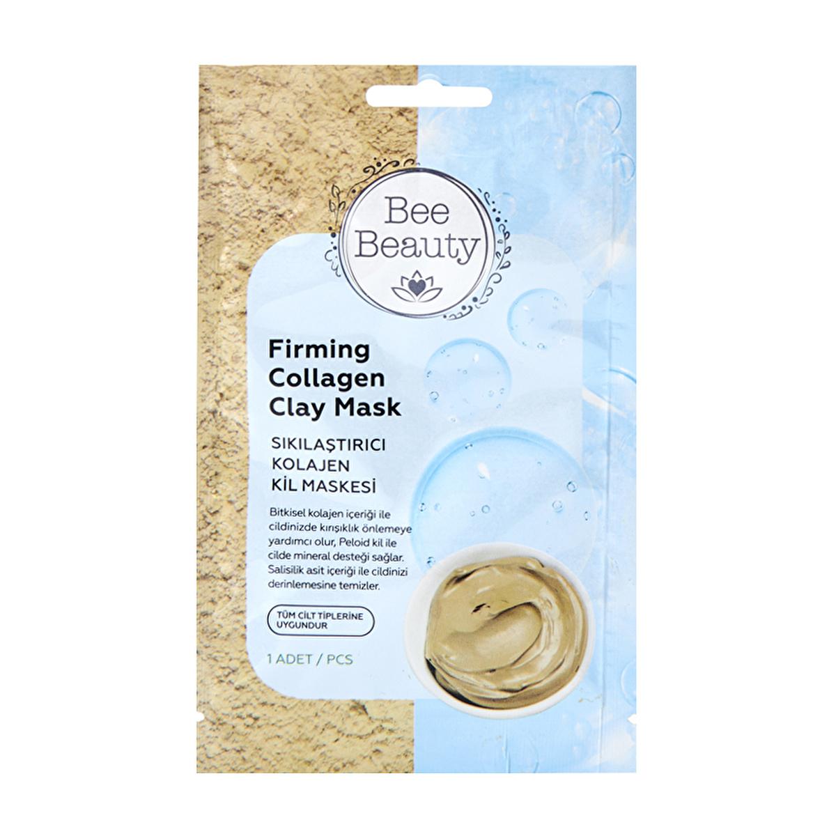 Bee Beauty Collagen Clay Mask: Tighten Pores, Anti-Aging, Deep Cleanse & Mineral Rich - Salicylic Acid Face Mask for Wrinkles