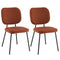 Set of 2 Modern Armless Dining Chairs with Linen Fabric