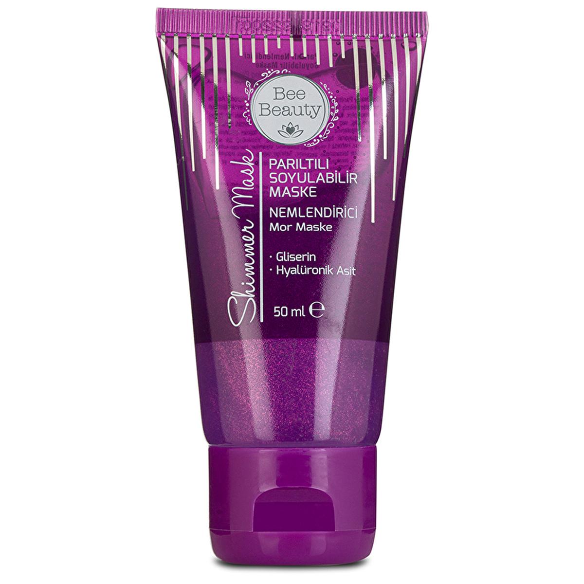 Bee Beauty Hydrating Hyaluronic Acid Peel Off Face Mask: Achieve Radiant & Moisturized Skin with Our Fun Purple Glitter Mask (50ml)