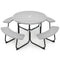 8-Person Outdoor Picnic Table and Bench Set with Umbrella Hole