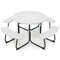 8-Person Outdoor Picnic Table and Bench Set with Umbrella Hole