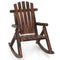 Wood Single Porch Rocker Lounge Patio Rocking Chair