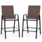 Outdoor Bar Stools Set of 2 29 Inch Fabric Bar Height Stools with Armrests