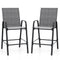 Outdoor Bar Stools Set of 2 29 Inch Fabric Bar Height Stools with Armrests