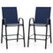 Outdoor Bar Stools Set of 2 29 Inch Fabric Bar Height Stools with Armrests