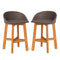 Outdoor Faux Rattan Bar Chairs Set of 2 with Ergonomic Backrests and Footrests