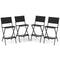 Outdoor Folding Bar Height Stool Set of 4 with Metal Frame and Footrest
