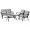 4 Pieces Outdoor Conversation Set with Seat Back Cushions and Waist Pillows