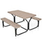 HDPE Outdoor Picnic Table Bench Set with Metal Base