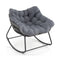 Outdoor Rocking Chair Oversized Patio PE Wicker Egg Chair with Cushion