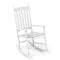 High-Back Acacia Wood Outdoor Rocking Chair with Solid Rocking Base