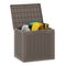 Outdoor Storage Box 25 Gallon Deck Box with Lockable Lid and Wicker-woven Texture