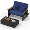 Outdoor Wicker Daybed with Folding Panels and Storage Ottoman