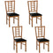 PU Leather Upholstered Wood Dining Chairs Set of 4