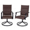 Padded Patio Swivel Chairs Set of 2 Ergonomic Outdoor Dining Chairs with Breathable Fabric