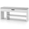 Padded Seat Shoe Bench with Hidden Storage and 3 Open Shelves