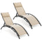 Patio Chaise Lounges Set of 2 Outdoor Recliner with 5-Position Backrest