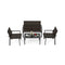 4 Pieces Patio Furniture Set with Heavy Duty Galvanized Metal Frame