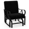 Patio Glider Rocking Chair with Thick Cushion and Curved Armrest