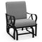 Patio Glider Rocking Chair with Thick Cushion and Curved Armrest