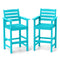 Patio HDPE Adirondack Bar Chairs Set of 2 with Wide Armrests