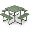 Outdoor Picnic Table with 4 Benches and Umbrella Hole