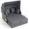 Patio Rattan Daybed with Retractable Canopy and Side Tables