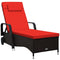 Outdoor Recliner Cushioned Chaise Lounge with Adjustable Backrest