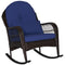 Patio Rattan Rocking Chair with Seat Back Cushions and Waist Pillow