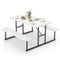 Picnic Table Bench Set for 2-4 People Outdoor Rectangular Camping Dining Table