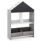Playhouse Kids Bookshelf with Chalkboard and Whiteboard for 3-6 Years