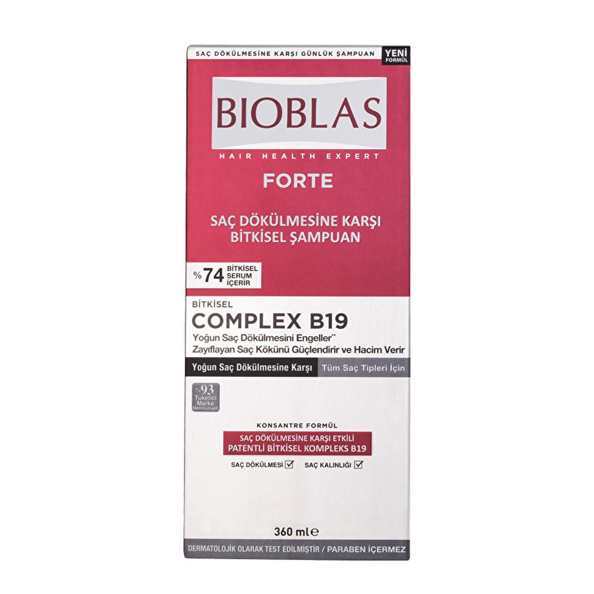 Bioblas Forte Shampoo for Hair Growth & Strength - Natural Botanical Hair Care for Daily Use