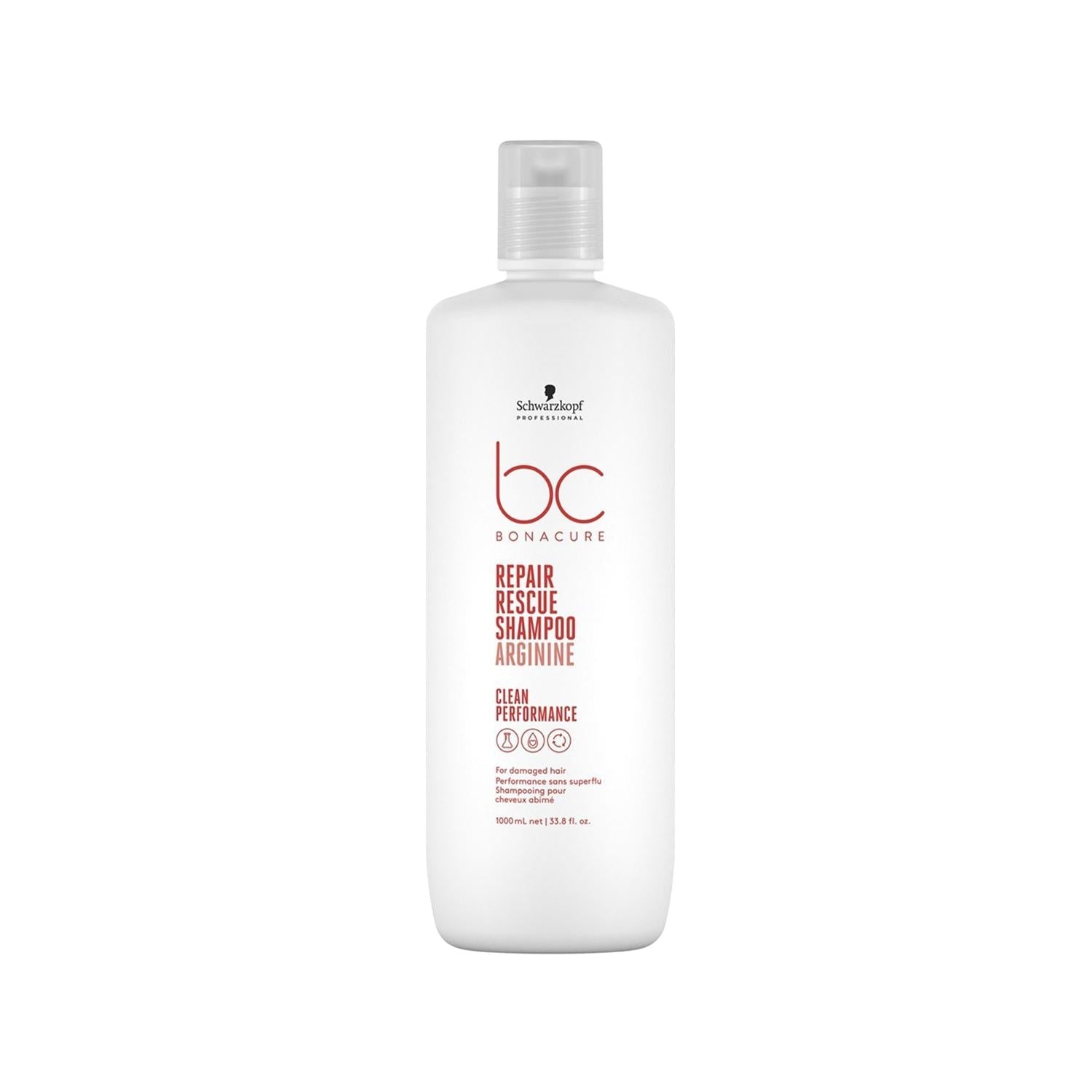Bonacure BC Clean Repair Rescue Shampoo 1000 ml - Nourishing & Repairing Shampoo for Damaged Hair