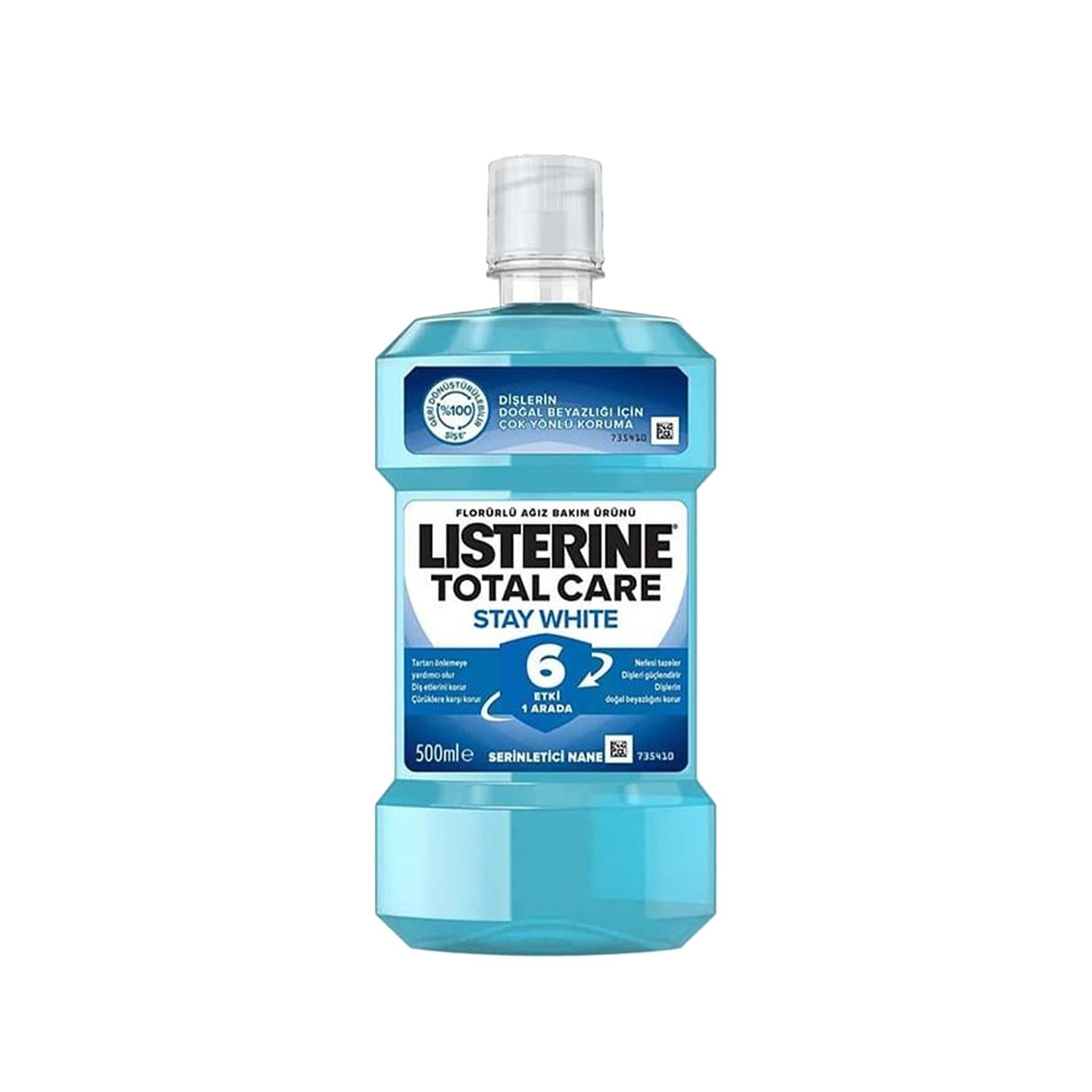 Listerine Stay White Mouthwash 500ml - Oral Care Liquid for Whitening Teeth, 16.91 fl oz