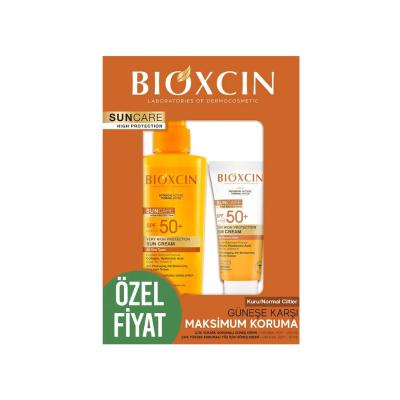 Bioxcin SPF50+ Sunscreen Set - UVA/UVB Protection, Moisturizing, Water-Resistant Spray & Cream - Anti-Aging Sun Care
