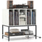 Record Player Stand with Charging Station and Metal Frame