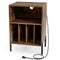 Record Player Stand with Record Storage Shelf and Charging Station