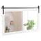 Rectangle Barn Door Style Wall Mounted Mirror with Solid Wood Frame