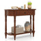 Retro Console Table 36"L Wooden 2-Tier Narrow Behind Couch Foyer Table