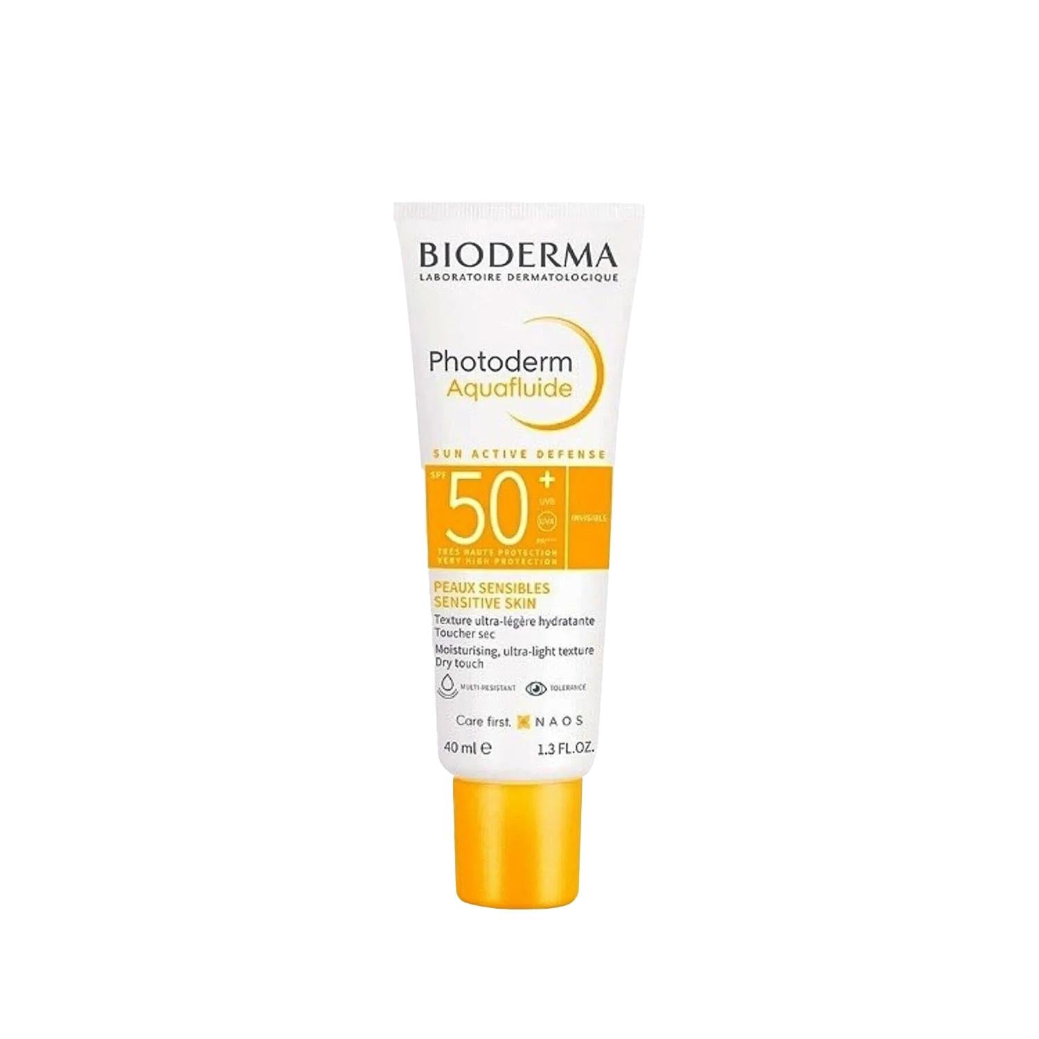Bioderma Photoderm Aquafluide SPF 50+ Sunscreen Cream - Lightweight, Matte Finish, High Protection