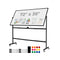 Rolling Double-Sided Magnetic Whiteboard on Wheels with Stand and Aluminum Alloy Frame