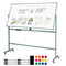 Rolling Double-Sided Magnetic Whiteboard on Wheels with Stand and Aluminum Alloy Frame
