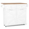 Rolling Kitchen Island with Trash Can Cabinet and Rubber Universal Wheels